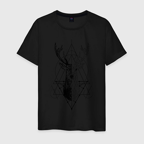 Мужская футболка Polygonal deer / Черный – фото 1