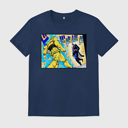 Футболка хлопковая мужская Дио идет на забив, цвет: тёмно-синий