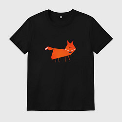 Футболка хлопковая мужская Рыжая лисичка, цвет: черный
