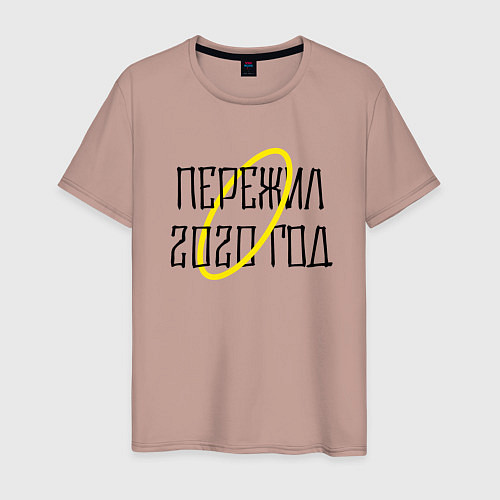 Мужская футболка Пережил 2020 / Пыльно-розовый – фото 1