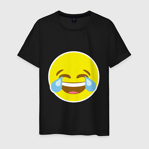 Мужская футболка Эмоджи смех / Черный – фото 1