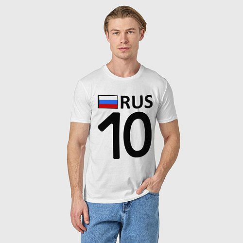 Мужская футболка RUS 10 / Белый – фото 3