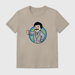 Футболка хлопковая мужская Борат Fallout Boy, цвет: миндальный