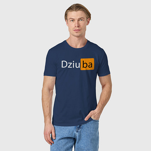 Мужская футболка Porn Hub Dziuba / Тёмно-синий – фото 3