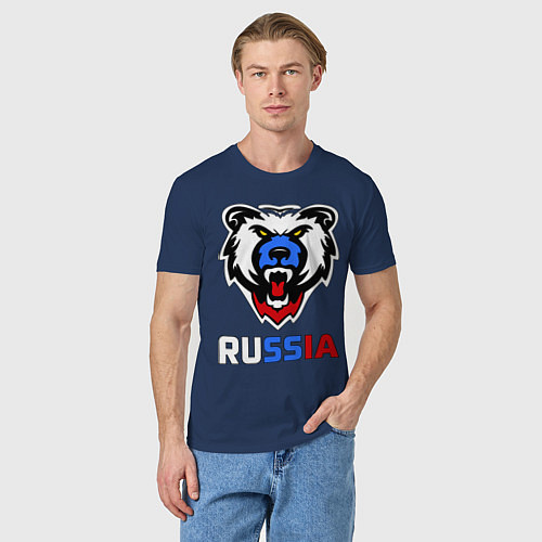 Мужская футболка Русский медведь / Тёмно-синий – фото 3