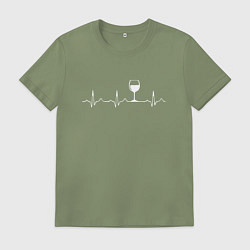 Футболка хлопковая мужская Винный пульс, цвет: авокадо
