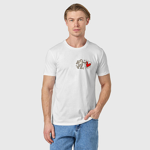 Мужская футболка Heart / Белый – фото 3