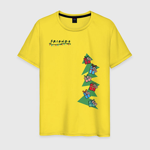 Мужская футболка Friends Елочка с подарками / Желтый – фото 1