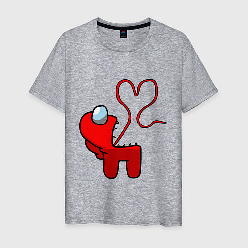Мужская футболка Among Us Red Imposter Love / Меланж – фото 1