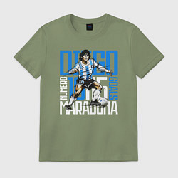 Футболка хлопковая мужская 10 Diego Maradona, цвет: авокадо