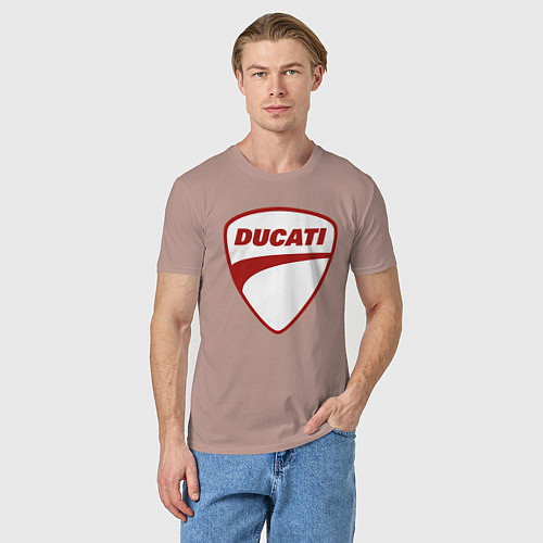 Мужская футболка Ducati Logo Дукати Лого Z / Пыльно-розовый – фото 3