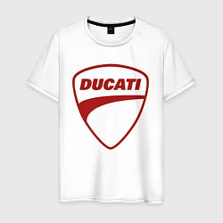 Футболка хлопковая мужская Ducati Logo Дукати Лого Z, цвет: белый