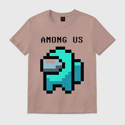 Футболка хлопковая мужская AMONG US - PIXEL, цвет: пыльно-розовый