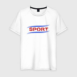 Футболка хлопковая мужская Sport, цвет: белый