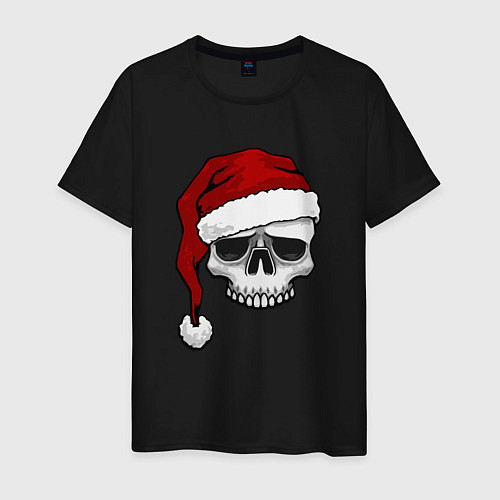 Мужская футболка Рождественский Череп / Черный – фото 1
