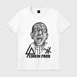 Футболка хлопковая мужская Linkin park, цвет: белый