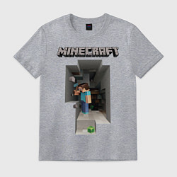 Футболка хлопковая мужская Minecraft, цвет: меланж