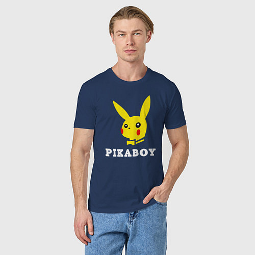 Мужская футболка Pikaboy / Тёмно-синий – фото 3