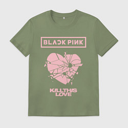 Футболка хлопковая мужская BLACKPINK, цвет: авокадо