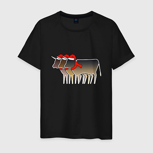 Мужская футболка Три быка / Черный – фото 1