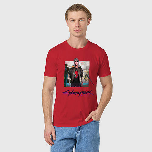 Мужская футболка Cyberpunk 2077 Цирилла / Красный – фото 3