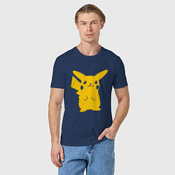 Футболка хлопковая мужская PIKACHU, цвет: тёмно-синий — фото 2