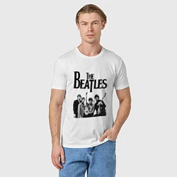 Футболка хлопковая мужская The Beatles, цвет: белый — фото 2