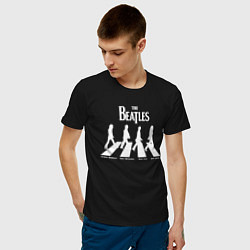 Футболка хлопковая мужская The Beatles цвета черный — фото 2