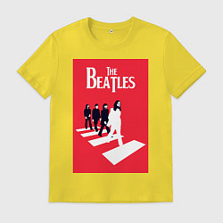 Футболка хлопковая мужская The Beatles, цвет: желтый