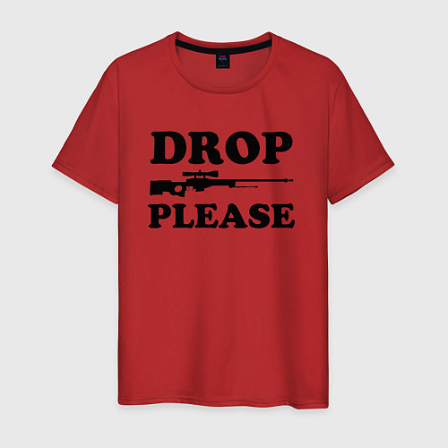 Мужская футболка Drop Please / Красный – фото 1