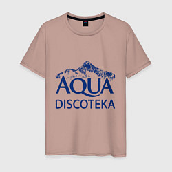 Футболка хлопковая мужская AQUADISCOTEKA, цвет: пыльно-розовый