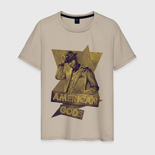 Мужская футболка Ананси Американские Боги / Миндальный – фото 1