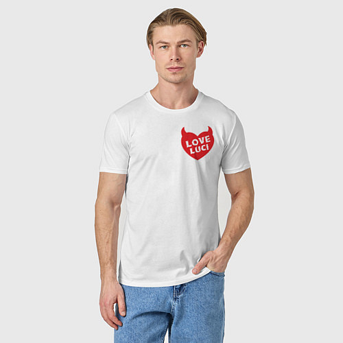 Мужская футболка С Любовью, Люцик / Белый – фото 3