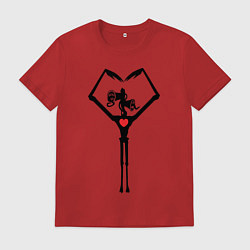 Футболка хлопковая мужская Сиреноголовый Любовь, цвет: красный