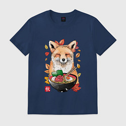 Футболка хлопковая мужская Лиса, цвет: тёмно-синий