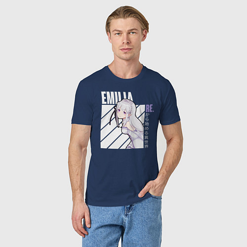 Мужская футболка Эмилия / Тёмно-синий – фото 3