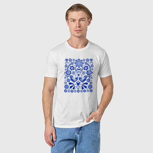 Мужская футболка Синие птички счастья / Белый – фото 3