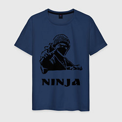 Футболка хлопковая мужская Ninja, цвет: тёмно-синий