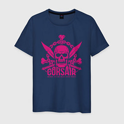 Футболка хлопковая мужская Skull Corsar, цвет: тёмно-синий