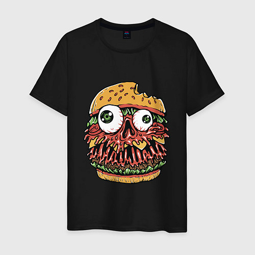 Мужская футболка Злой бургер / Черный – фото 1