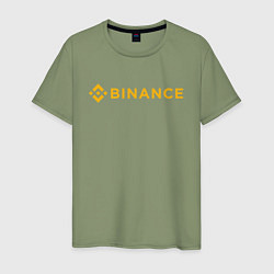 Футболка хлопковая мужская BINANCE БИНАНС БИРЖА, цвет: авокадо