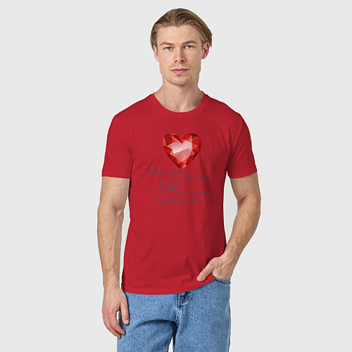 Мужская футболка Сердце Любовь / Красный – фото 3