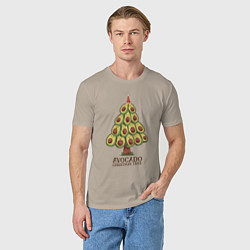 Футболка хлопковая мужская Avocado Christmas Tree, цвет: миндальный — фото 2