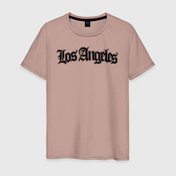 Футболка хлопковая мужская Los Angeles, цвет: пыльно-розовый