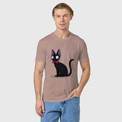 Футболка хлопковая мужская Кот студии Гибли, цвет: пыльно-розовый — фото 2