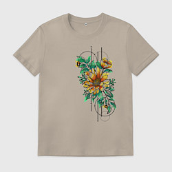 Футболка хлопковая мужская Sunflower, цвет: миндальный