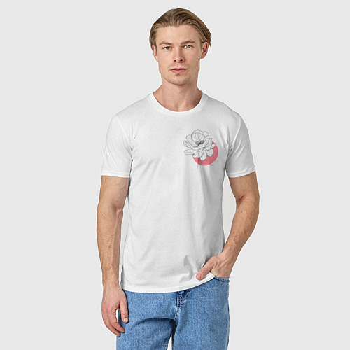 Мужская футболка Flower line / Белый – фото 3