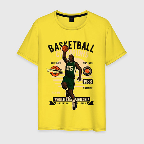 Мужская футболка Чемпионы по баскетболу / Желтый – фото 1