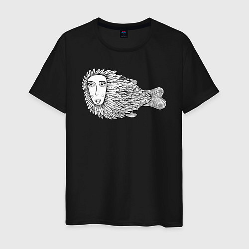 Мужская футболка Пернатая рыба / Черный – фото 1