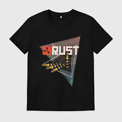 Футболка хлопковая мужская Rust Стучим в дверь соседу Раст, цвет: черный